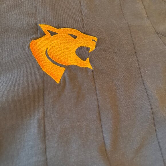 Football Town XL Mens V-Neck Shirt Navy & Yellow Cotton Blend Emilio Sansolini - Picture 3 of 6